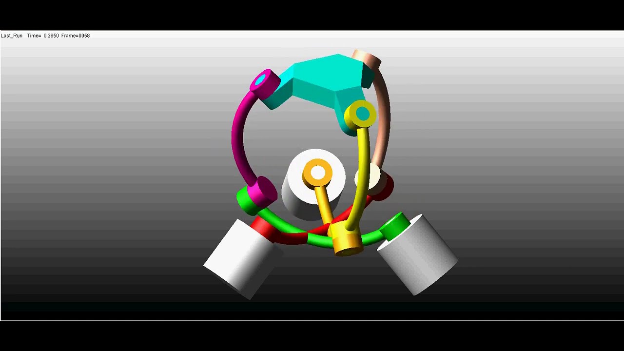 Spherical Parallel Mechanism Free Motion - YouTube