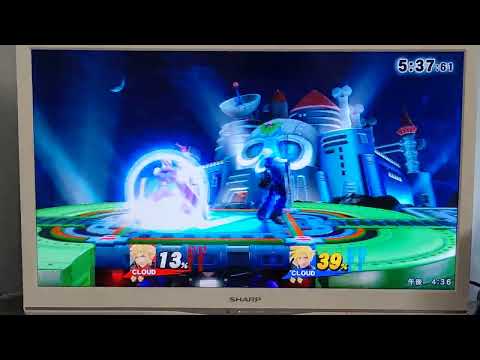 スマブラwiiu　クラウド　コンボ撃墜　空後→空N→横B