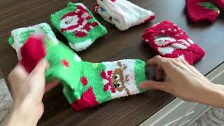 Review:  6 Pairs Adult Christmas Holiday Fuzzy Socks #socks #christmassocks #fuzzy #holidaygifts