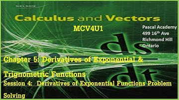 Chap 5 Session 4 Exponential & Trigonometric Functions Derivatives of Exponential Functions Solution