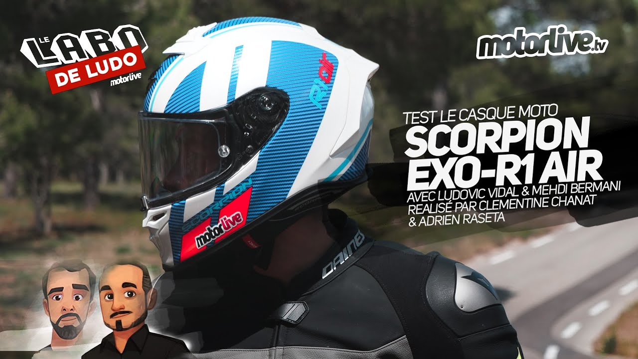 Casque Scorpion Exo-R1 Carbon Air Corpus 2 Noir Rouge - Casque Intégral