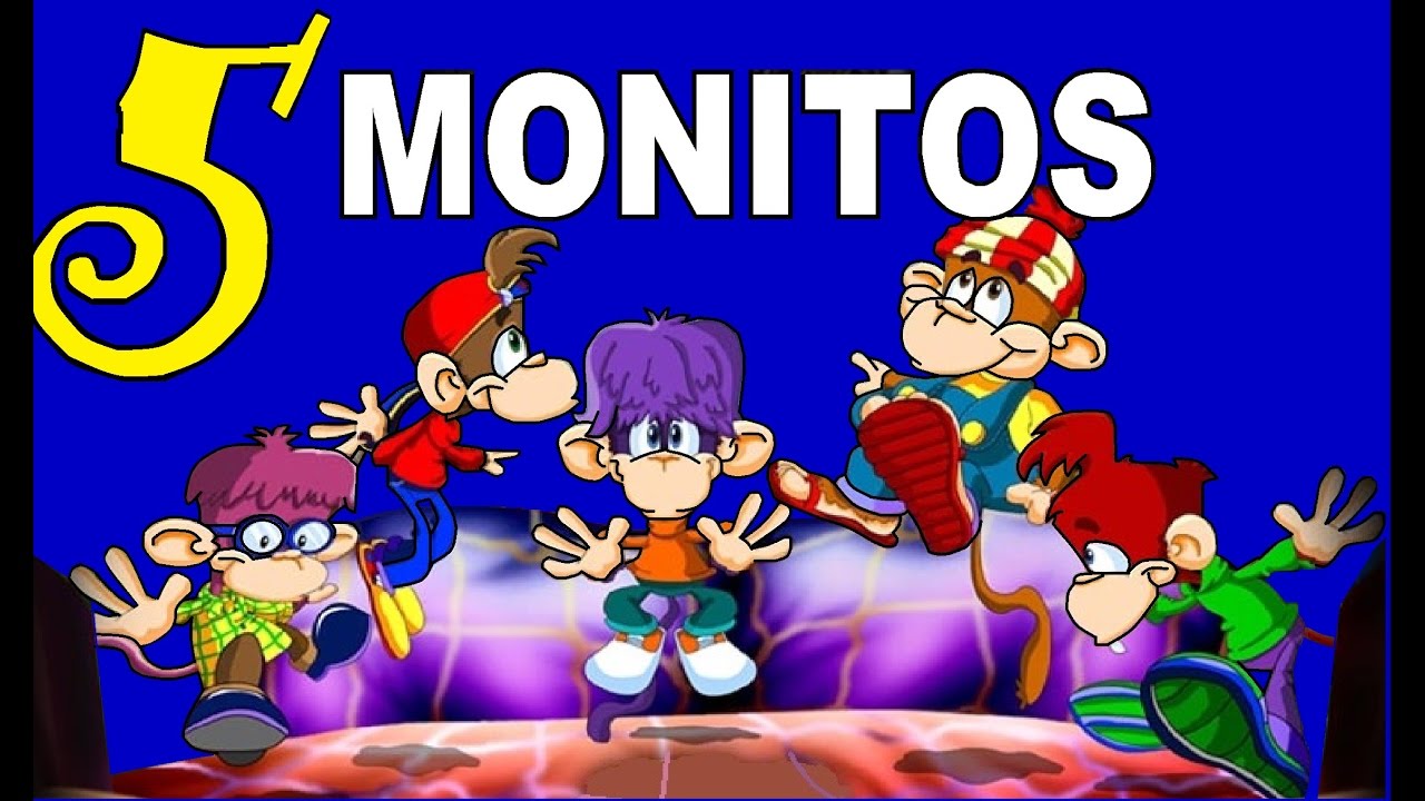 Cinco monitos saltarines (Con Letra) canciones infantiles
