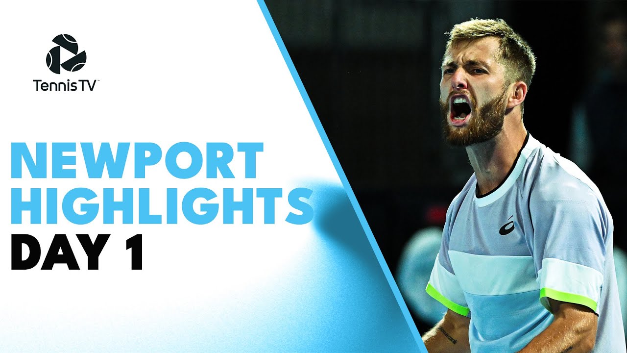 Moutet Faces Spizzirri; Thompson, Broady, Hijikata In Action Newport 2023 Highlights Day 1