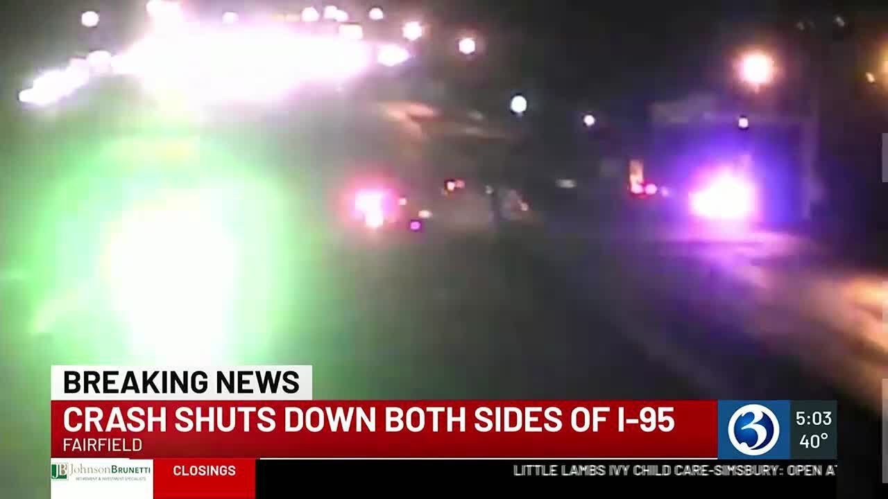 State police investigate crash on I-95 in Fairfield - YouTube