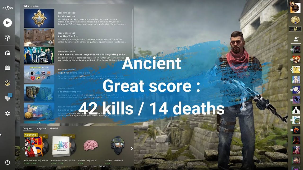 CS:GO - Ancient - Big score - 42 kills - 14 deaths - YouTube