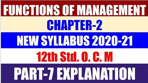Maharashtra Board 12 th Commerce O.C.M.Newsyllabus(Ch-2 Functions of Mgmt Controlling)2020-21
