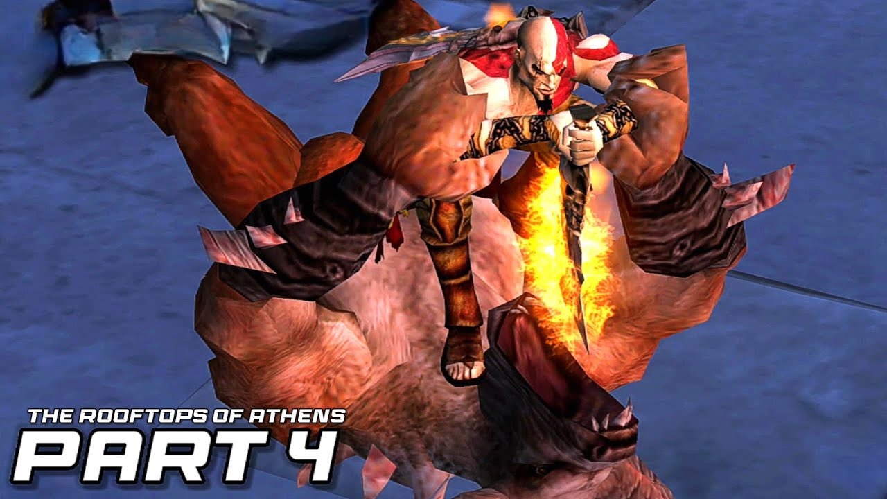 GOD OF WAR 1 REMASTERED WALKTHROUGH GAMEPLAY PART 4 THE ROOFTOPS OF
