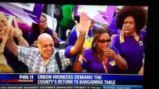 Fox 11 Coverage of SEIU 721 LA County Worker Walk-Out