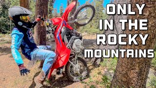 110 Pit Bike Trail Riding the Rockies = WAY TOO FUN!