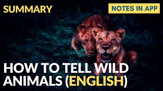 How to Tell Wild Animals: SEBA Class 10 English (First Flight) solutions