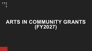 FY27 Arts in Community Webinar