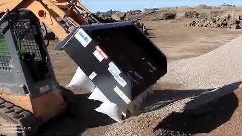 A sand bag filling attachment for a bobcat