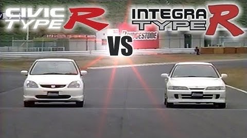 [ENG CC] Integra Type R DC2 vs. Civic Type R EP3 battle 2002