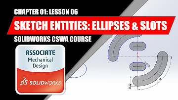 Sketch Entities: Ellipses & Slots | SOLIDWORKS 2020 BEGINNER | Chapter 01: Lesson 06 | CSWA COURSE