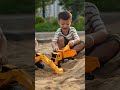 Toy Trucks and Excavators Building a Sand Road! #Shorts