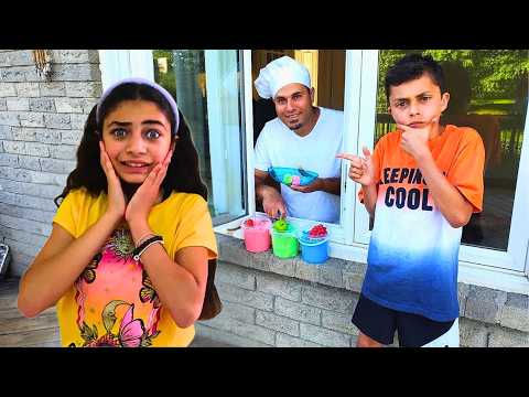 GIANT ICE CREAM CHALLENGE! 🎈 Heidi and Zidane play hide-and-seek with balloons and fun games