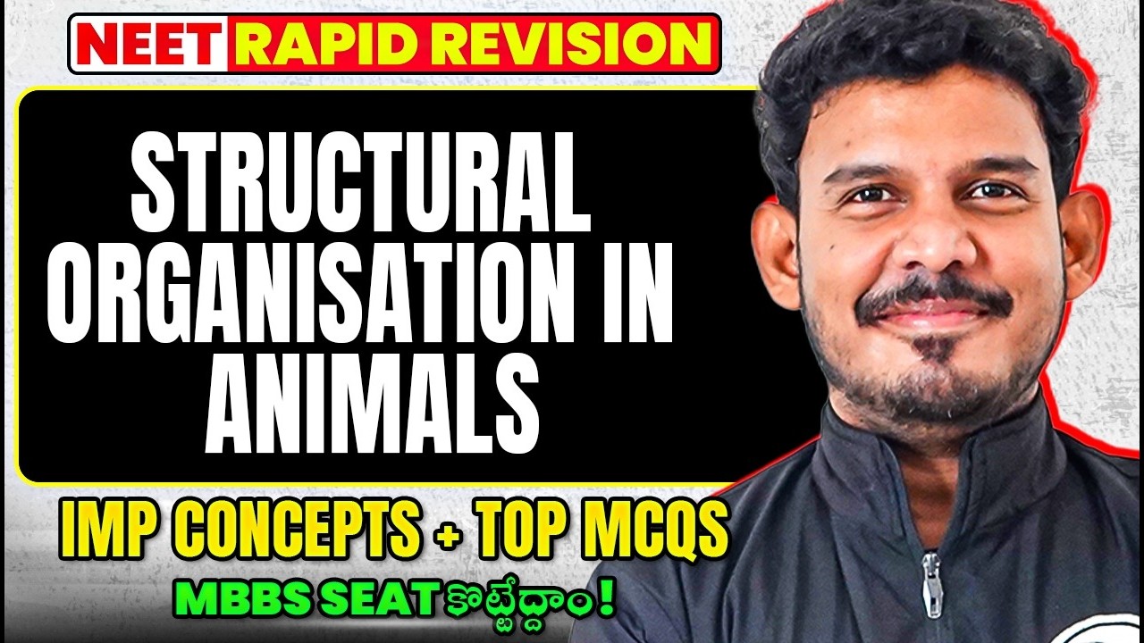 Structural Organisation in Animals NEET One Shot | IMP Concepts + Top ...