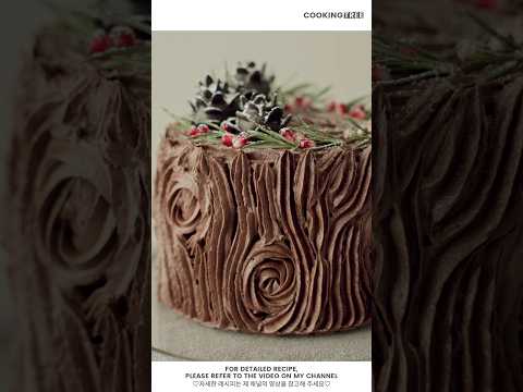 진하고 촉촉한 크리스마스 초코 케이크! [통나무 초콜릿 케이크 Christmas Chocolate Log Cake] #Shorts #Baking