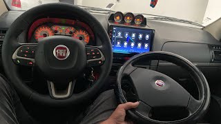 Fiat Palio Weekend com volante multifuncional instalado no sistema original @mssoundosasco