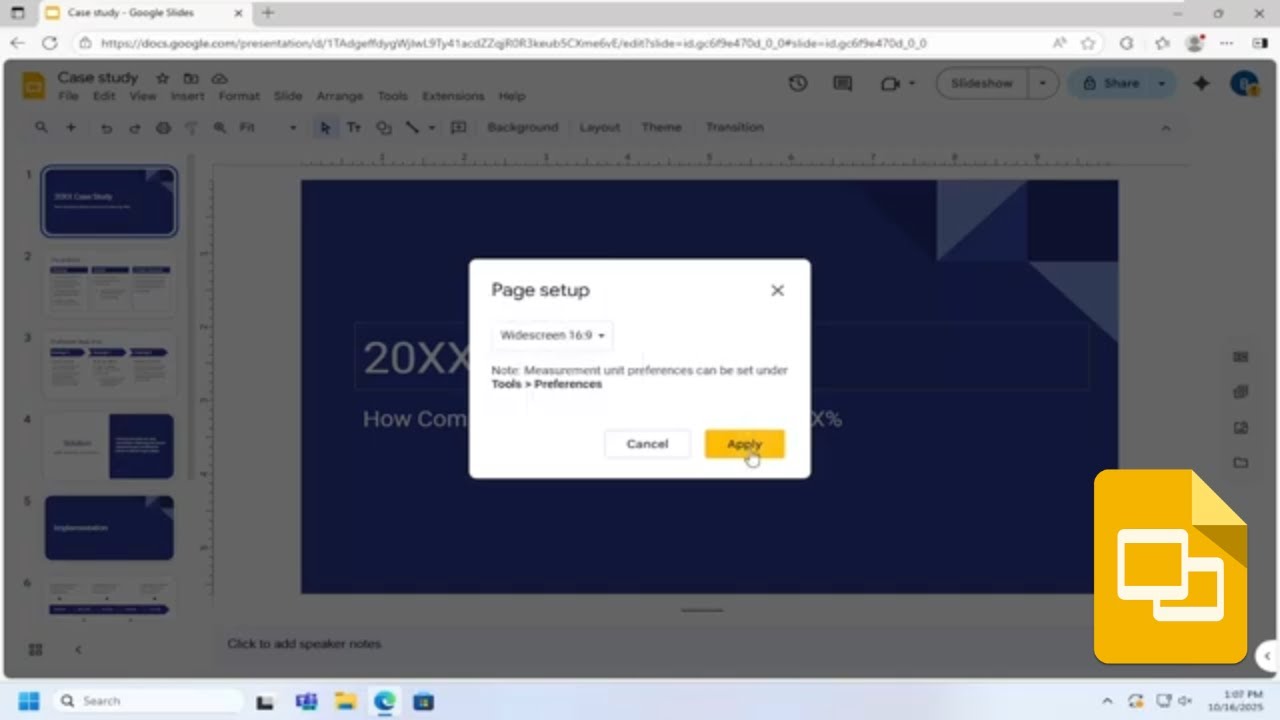 Как изменить параметры страницы (широкоэкранный режим) в презентации Google Slide [Руководство]