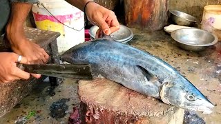 Fastest Fish Cutting Skills || Live Surmai Seer Fish Fillet | Fish Clean And Fillet