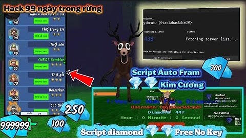 hướng dẫn hack 99 ngày trong rừng (99 night in the forest) Script Fram Kim Cương Vô Hạn,Full Class !