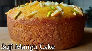 Suji Mango Cake | Eggless Mango Cake without Oven, Maida, Curd, Condensed Milk, Butter Paper, Cream