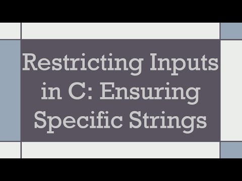 Restricting Inputs in C: Ensuring Specific Strings