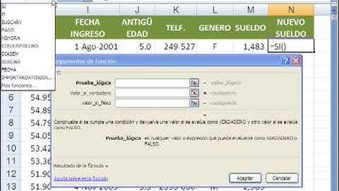 Uso de la función Si con función anidada O - Excel 2003 ó Excel 2007