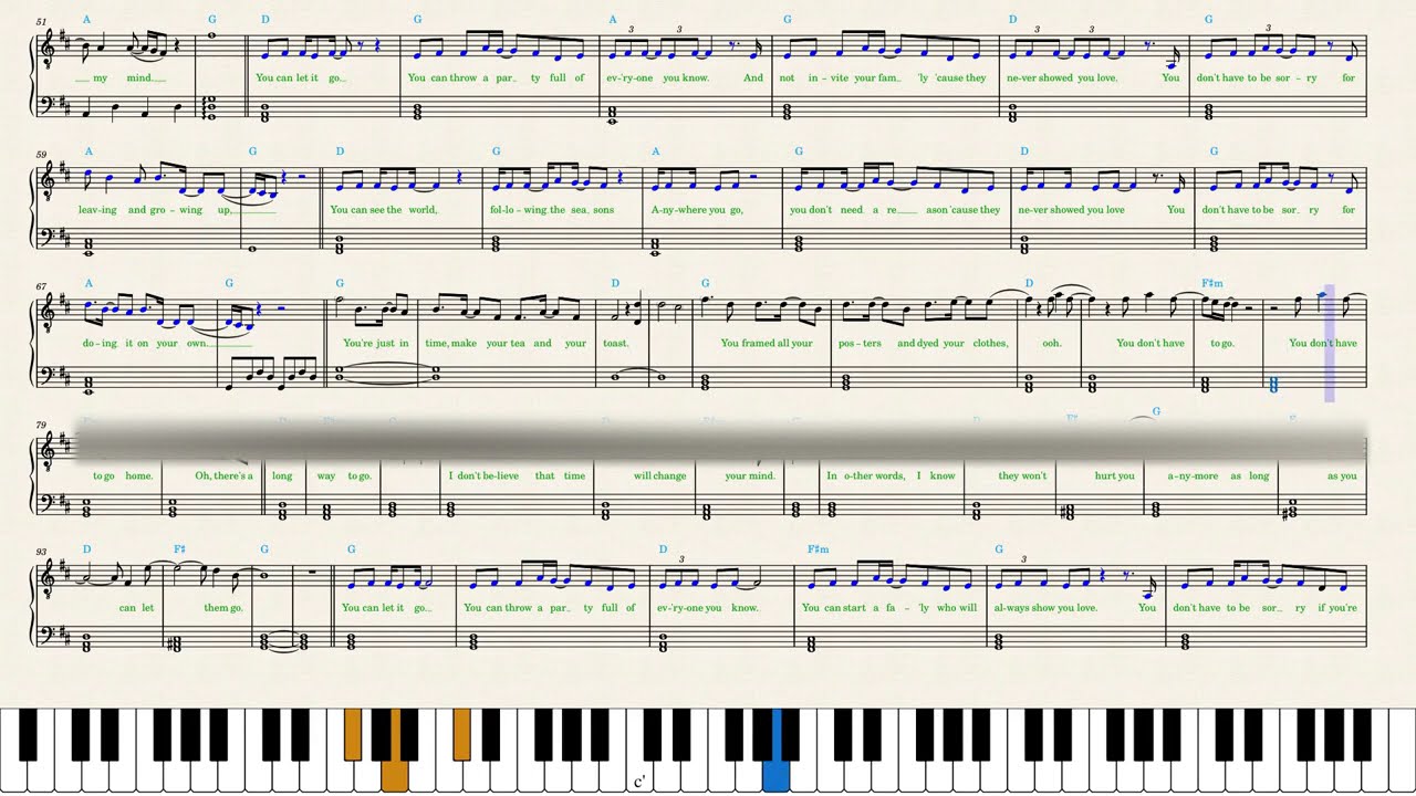 Harry Styles Matilda Piano Sheet Music Youtube