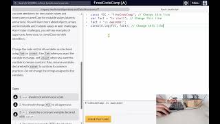 Code With Me: FreeCodeCamp (No talking) | JavaScript Legacy V7 | Part 1