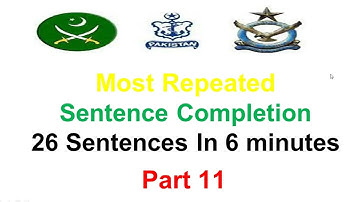 English ISSB Sentence Completion Test (26) in 6 Min with timer | Sentence Completion Part 11