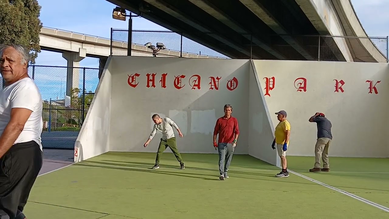 Juan and German vs Ricardo and Manuel 3rd game Chicano Park Handball tournament 