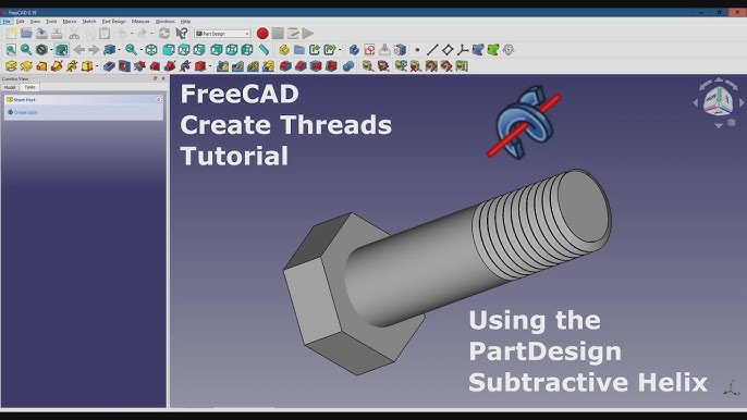 FreeCAD Tutorial 09 - Aussengewinde 