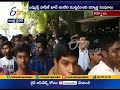 Students protest for high court  at mla hafeez khan house  in kurnool