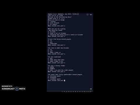 Python Personality Quiz
