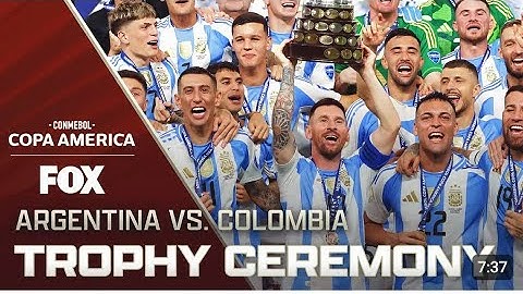 2024 Copa América Final: Argentina's trophy ceremony following 1-0 victory over Colombia