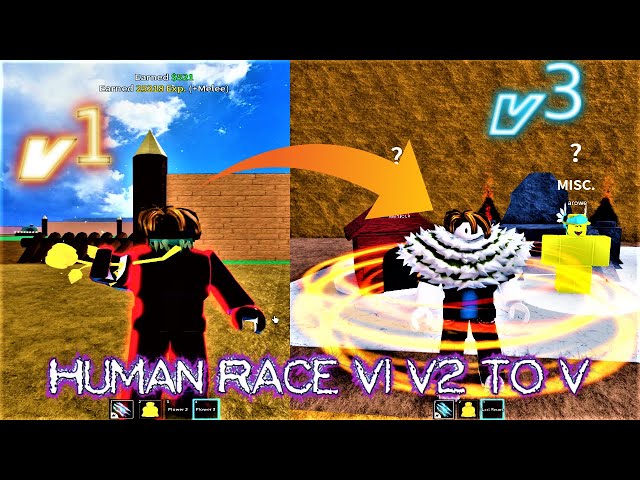 RACE ) FINALLY I GOT HUMAN V2 & V3 + SHOWCASE IN BLOX FRUITS - PART 14 