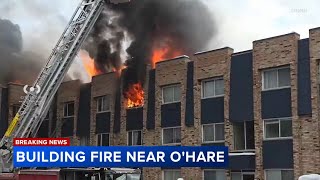 LIVE: Chicago firefighters battle large building fire near O'Hare Airport