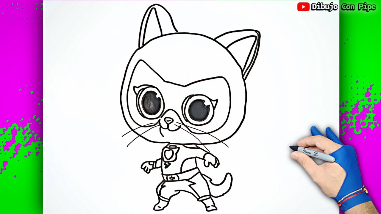 Dibuja a Bitsy de Supergatitos 🐈✏️ Dibujos Para Niños