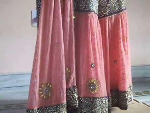 Gharara+Cutting Peach Purple bridal gharara, gharara with Kundan work, peach bridal ...