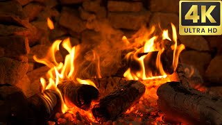 Wood Fire Sounds for Stress Relief and Sleep - Soothing Music - Video 4K HD