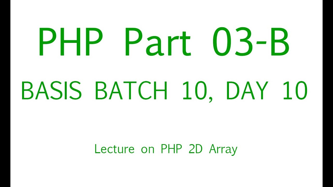 PHP Bangla Tutorial Part 03 B - YouTube
