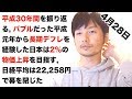 #4月28日 平成30年間のマーケットや経済指標を振り返る | バブルだった平成元年から長期のデフレを経験した日本は2％の物価上昇を目指し突き進む中、日経平均は22,258円で幕を閉じた