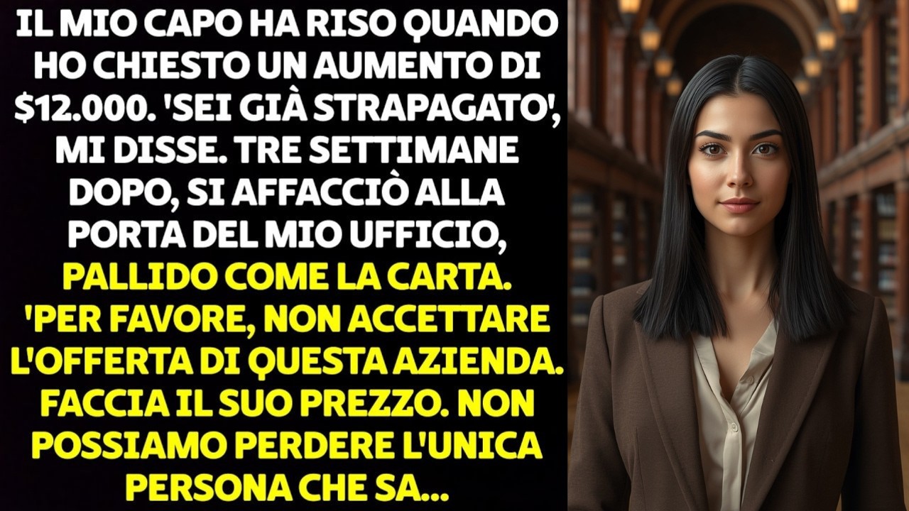 Ero seduta nell’ufficio del mio capo, con le mani che tremavano, e la stampa con le comparazioni salariali che mi era costata tre ore di ricerca. Avevo finalmente trovato il coraggio di chiedere...