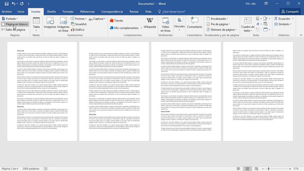 Cómo Insertar Una Hoja En Blanco En Word Youtube