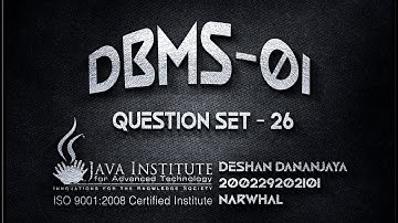 Question Set 26 | Database Management System | Java institute for Advanced Technology.