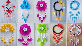 10 Quick Easy Paper Wall Hanging Ideas / Paper Flowers Wall Hanging / Easy Wall Decoration Idea