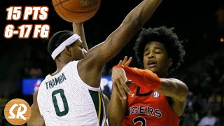 Sharife Cooper Vs Baylor 1.30.21 15 Pts 6-17 Fg, 1-5 3Pt, 2-2 Ft, 6 Reb, 5 Ast, 4 To