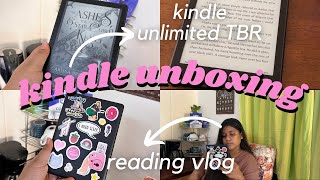 kindle unboxing , kindle unlimited TBR & reading vlog